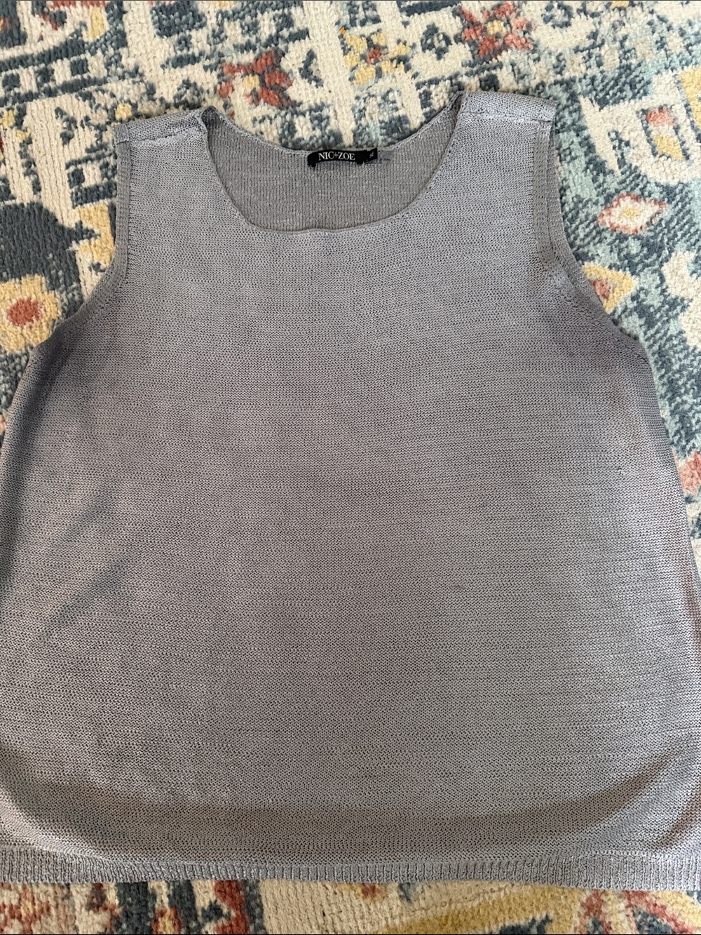 Gorgeous NIC+ZOE Knit Scoop Neck Tank in Light Gray/ silver Sz XL